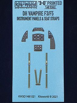 Kitsworld 1:48 Cockpit Instrument Panel de Havilland Vampire 